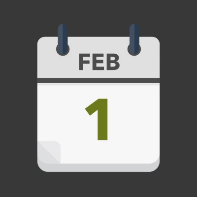 Calendar icon showing 1st February