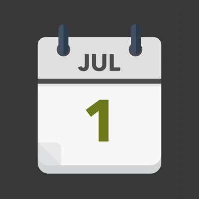 Calendar icon showing 1st July