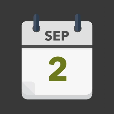Calendar icon showing 2nd September