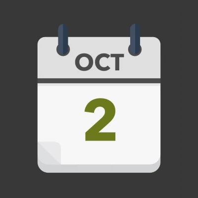 Calendar icon showing 2nd October