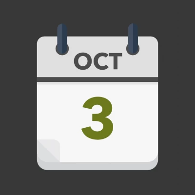 Calendar icon showing 3rd October
