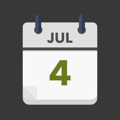 Calendar icon showing 4th July