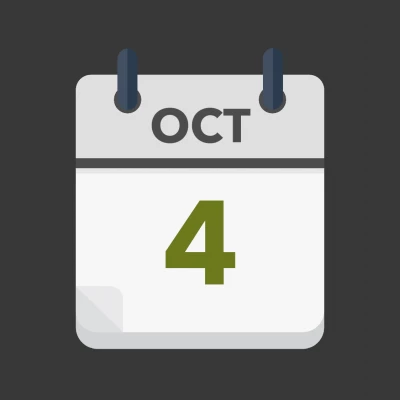 Calendar icon showing 4th October