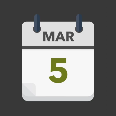 Calendar icon showing 5th March