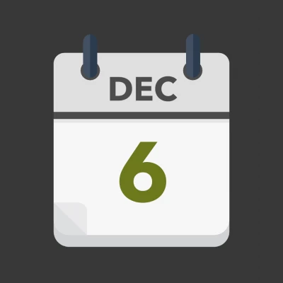 Calendar icon showing 6th December