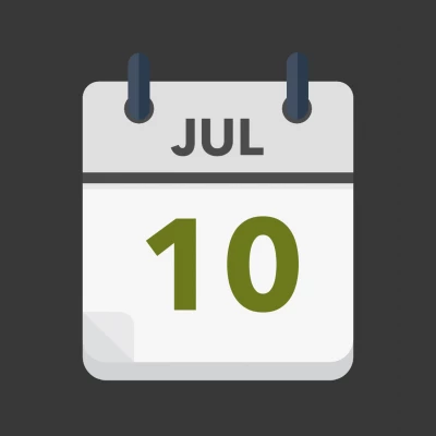 Calendar icon showing 10th July