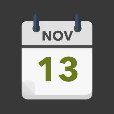 Calendar icon showing 13th November
