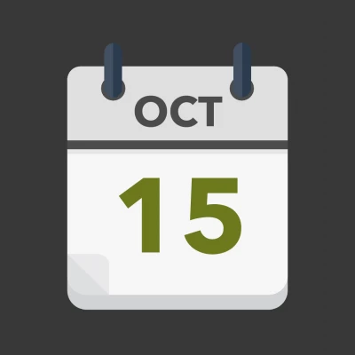 Calendar icon showing 15th October