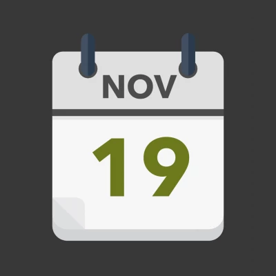 Calendar icon showing 19th November