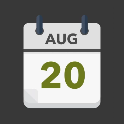 Calendar icon showing 20th August