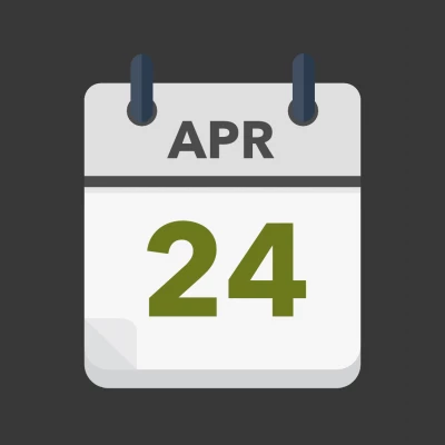 Calendar icon showing 24th April