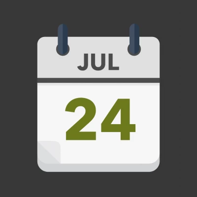 Calendar icon showing 24th July