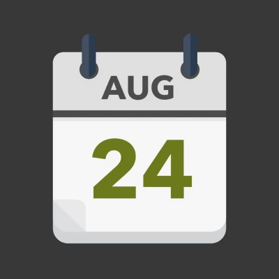 Calendar icon showing 24th August