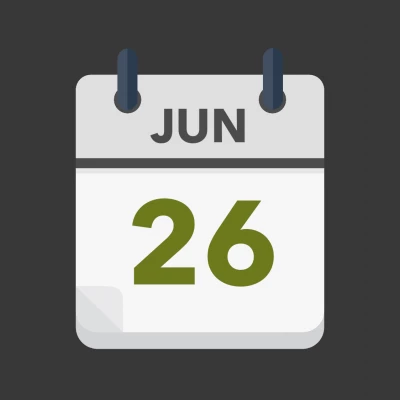 Calendar icon showing 26th June