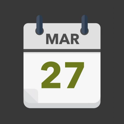 Calendar icon showing 27th March
