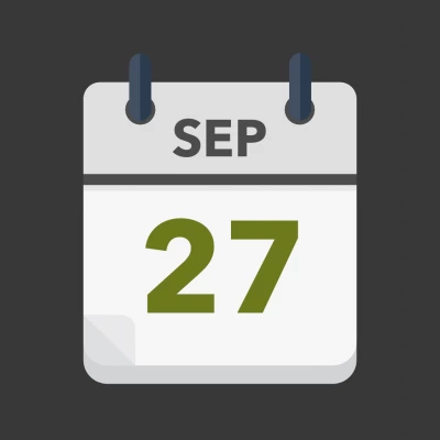 Calendar icon showing 27th September