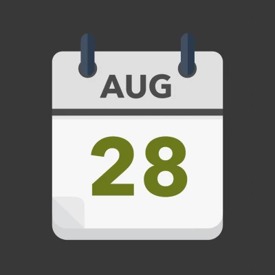 Calendar icon showing 28th August